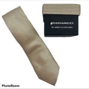 Feraricci Silk Tie Hanky & Cufflinks Boxed Set